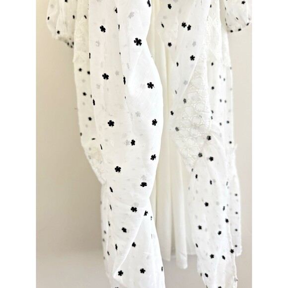 Just Me White and Black Tiered boho chic Ruffled maxi Sundress romantic size M - Picture 9 of 16